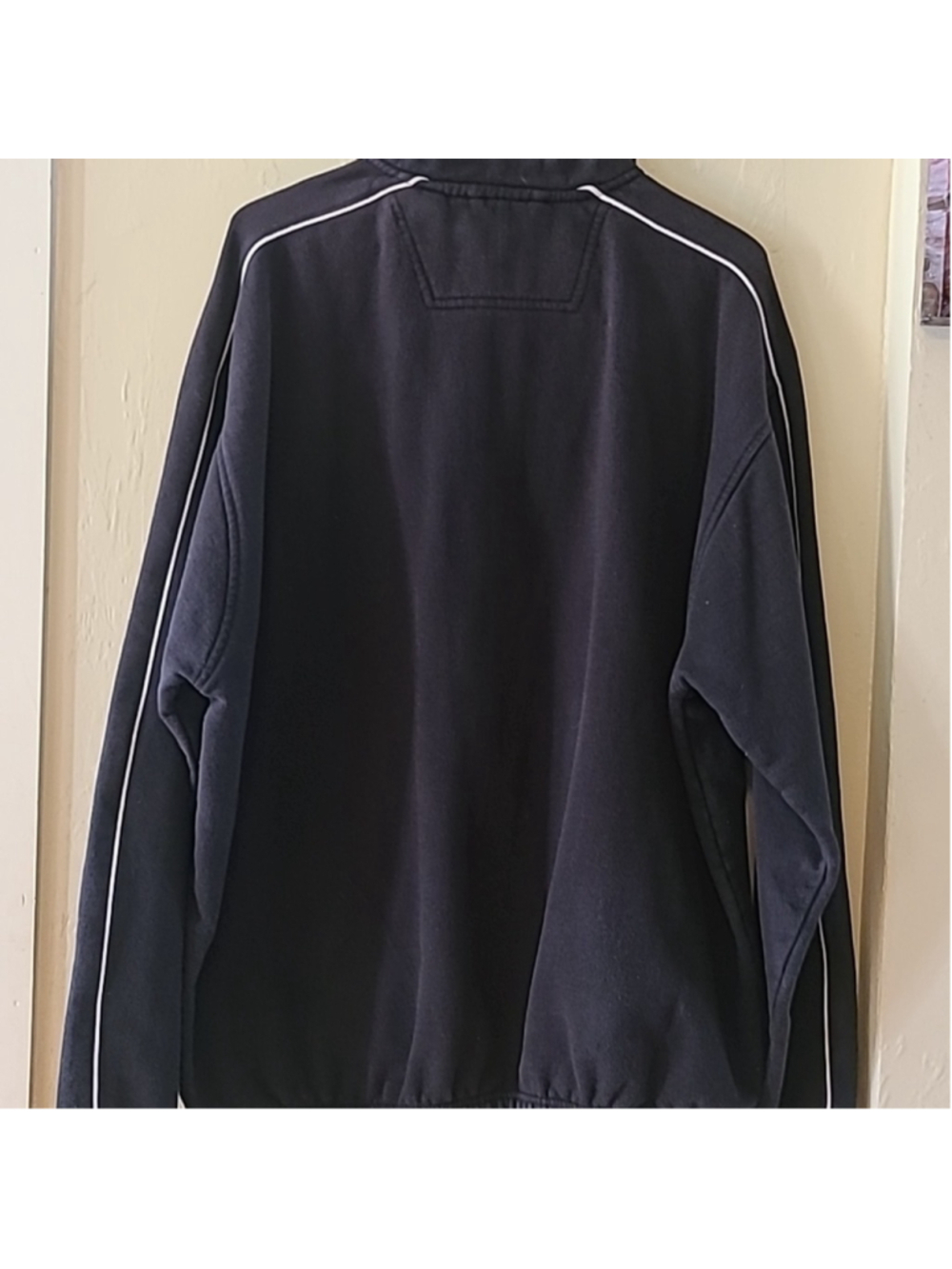 Antigua Giants Baseball Fleece 1/2 zip jacket . Sz L(#2490E) black/white piping - Picture 3 of 13